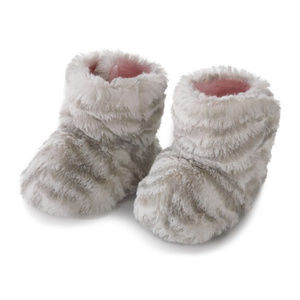 Super Soft Pink or Blue Zebra Booties 0-6 Mth NEW
